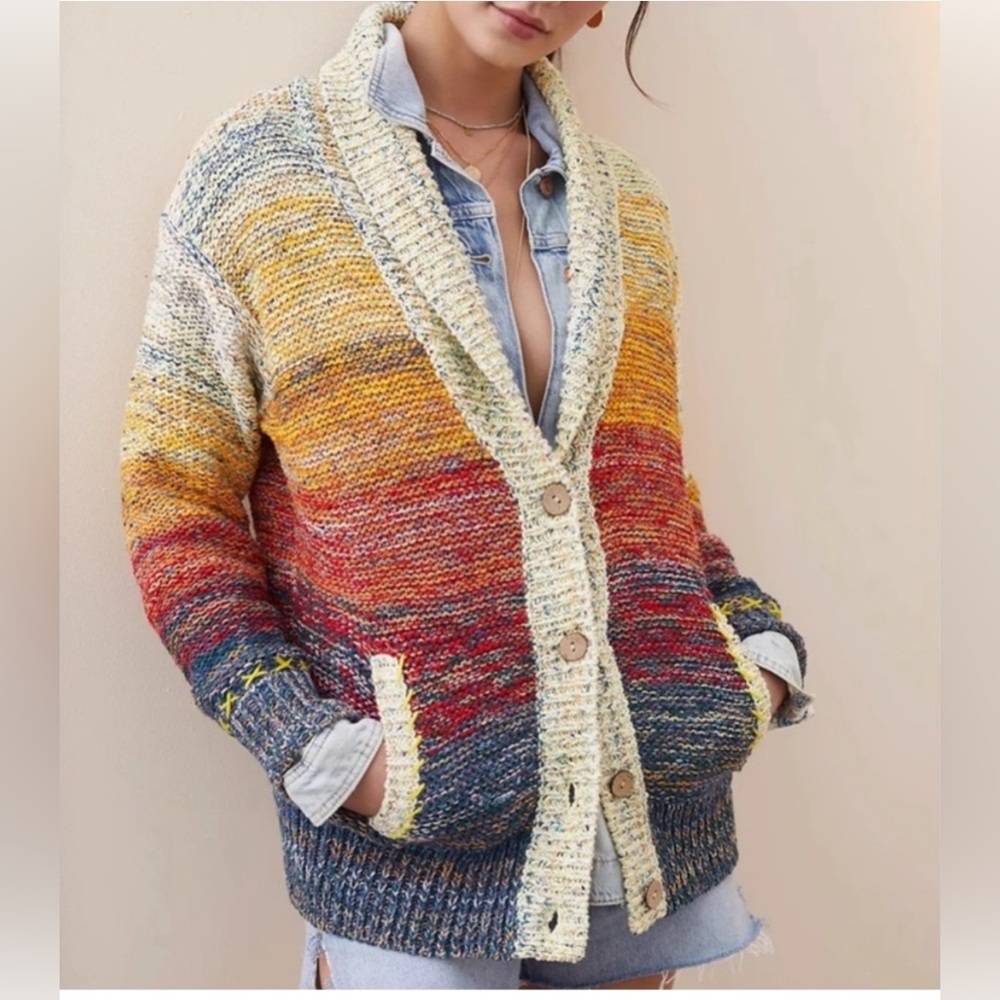 Anthropologie Pilcro Sunset Embroidered Cardigan- size XSP - Picture 11 of 12